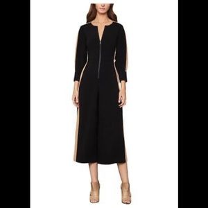 NWT BCBGMAXAZRIA WOMENS SIDE STRIPE CROPPED WIDE LEG JUMPSUIT